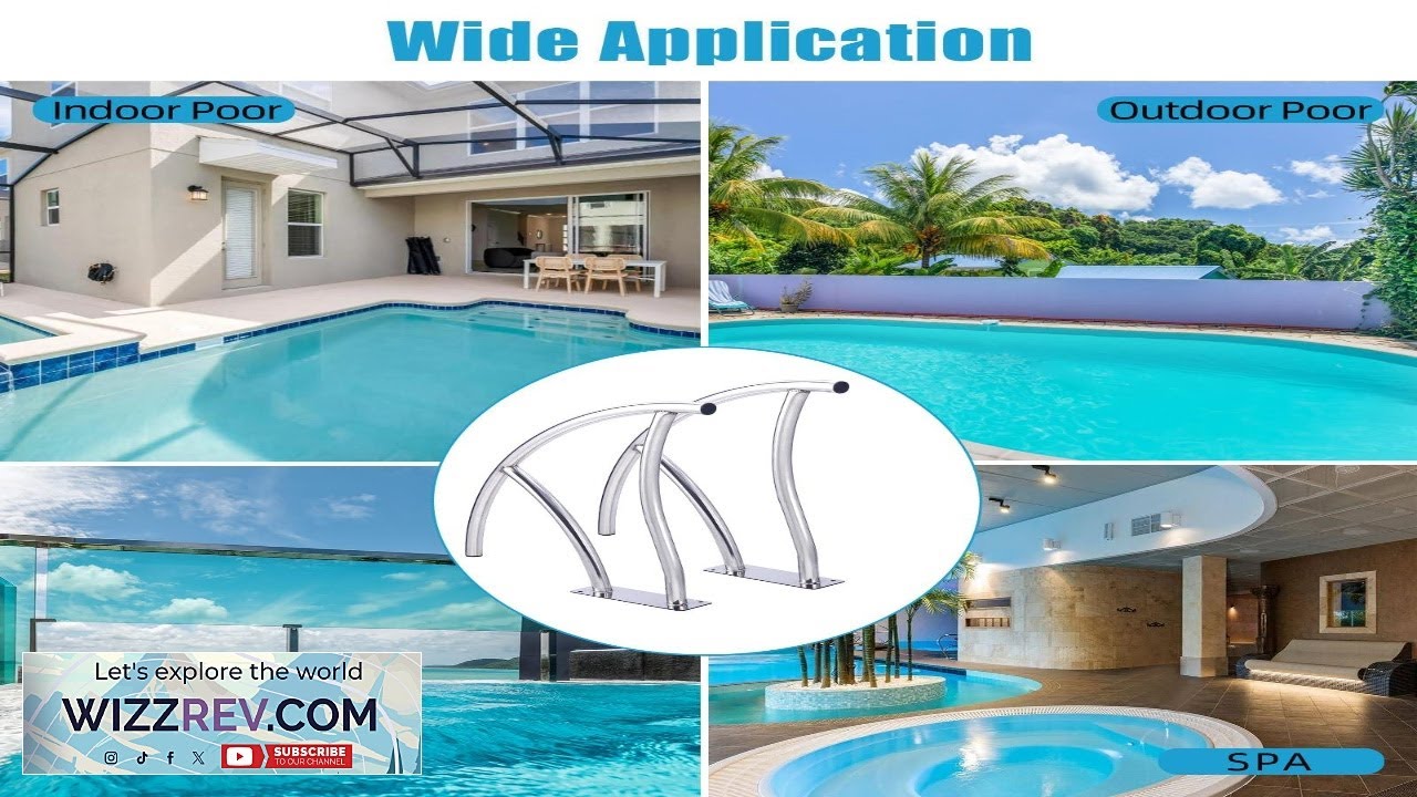 Комплект из 2 поручней для бассейна Garvee 304, размер 30x30 дюймов.