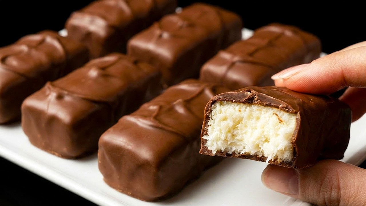 Никто не поверит, что этот шоколадный батончик Bounty сделан вручную! Всего 4 ингредиента!