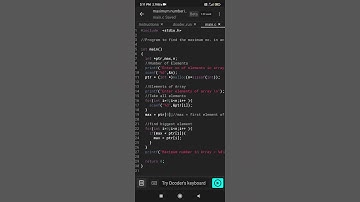 Program to find the maximum no. in an array || #c language