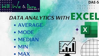 Median, Mode, Min, Max & Avg. Analytics with Excel || தமிழில் ||Tamil|| DAE-5 ||Explained||We & Data
