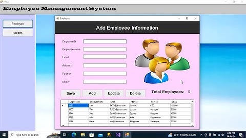 Employee Management System C# Project in Visual Studio 2019