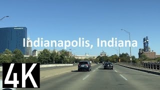 I70 into Indianapolis, Indiana 4K Driving Tour  Airport to Downtown