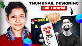 How I made High Quality YOUTUBE THUMBNAILS in CANVA | Full tutorial