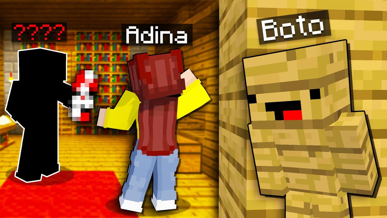 o SPIONEZ pe Adina cu CAMUFLAJ pe Minecraft! ( SE COMPORTA CIUDAT ) 
