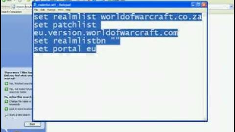 World of warcraft realm.wtf file change to play on private server