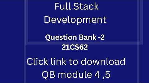 Full Stack Development Question Bank_ 2|  21CS62|Mod-4,5|FSD|VTU-Syllabus|