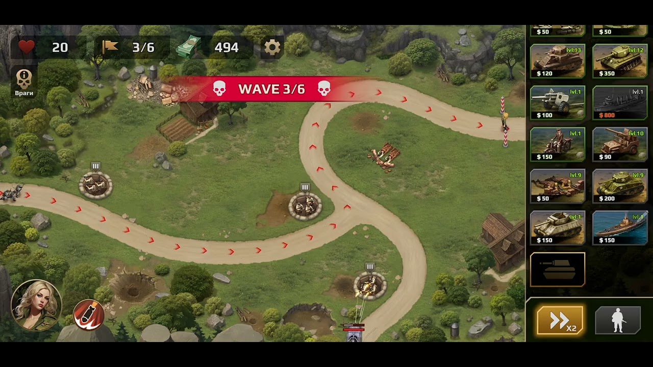 WWII Defense: RTS Army TD Game (mobile) Level 36 (Easy)