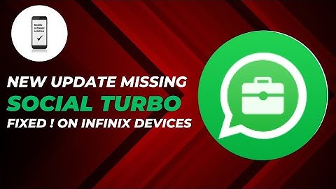 How to fix Social Turbo Option not showing On infinix devices! New Update problem Fix!
