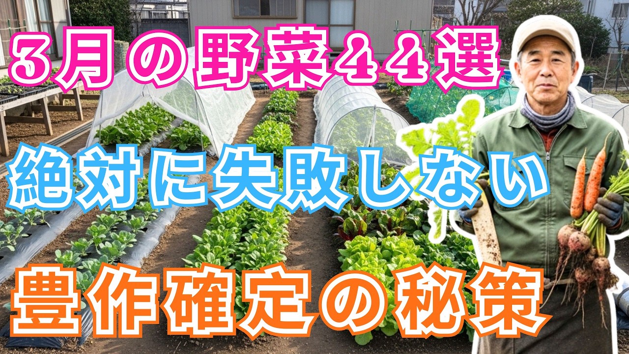 【絶対に失敗しない】3月の家庭菜園44品種。初心者も安心のプロ成功法則、今すぐ保存！