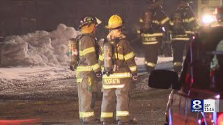 Firefighters responding to concrete factory fire in Lima