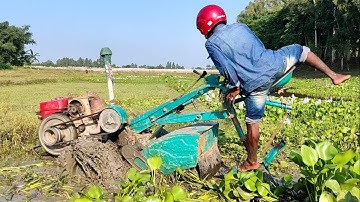 Saifang Power Tiller badly stuck in deep mud at work | How to get out the power tiller stuck in Mud