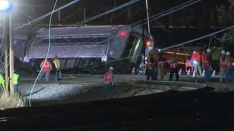 Surveillance video shows moment before train derailment