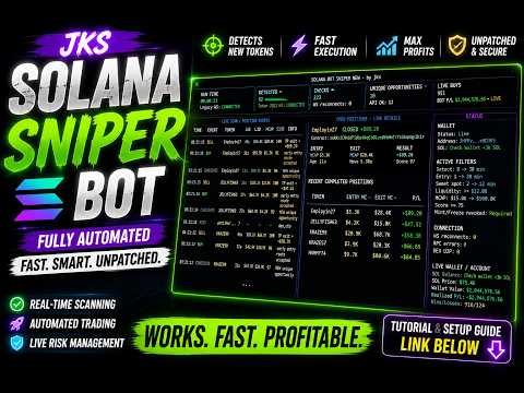 NEW Solana Sniper Bot by JKS ⚡ | Fast Automated Trading + Live Token Detection (UNPATCHED) 100% Real