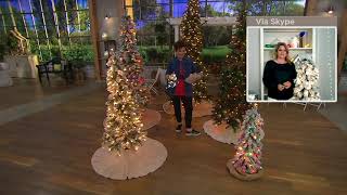 Bethlehem Lights Green or Flocked Slim Downswept Decorator Tree on QVC