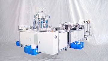 Fully automatic kf94 folding face masks making production equipment 1+1 type machinery آلة الأقنعة