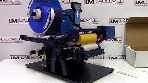 LabelMill LM1005 Table-Top Applicator System Semi Automatically Applying Labels to Pre Roll Tubes