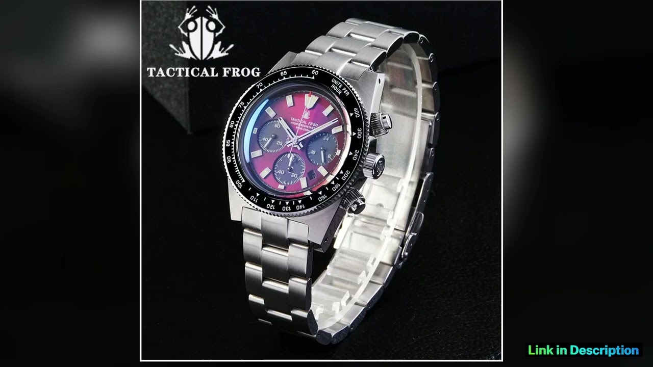 Tactical Frog Chronograph Watch Sapphire Crystal Mirror Ceramic Bezel V2 Solar VS75A EcoDrive Quart