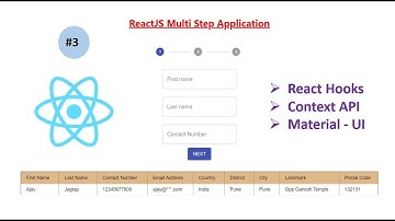 How to Build ReactJS Multi Step Form APP(#3) Hooks(useState & useContext), Context API & Material-UI