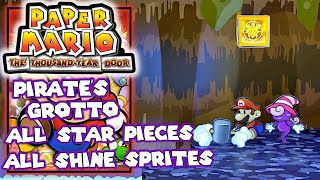 All Star Pieces & Shine Sprites in Pirate's Grotto - Paper Mario The Thousand Year Door