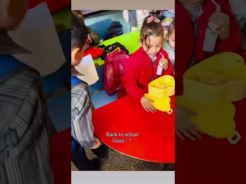 فرحه اطفال غزه بالعوده لدراستهم Gaza غزة 