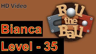How to Play Roll the Ball Slide Puzzle Bianca Level 35 with 3 Stars Walkthrough screenshot 5