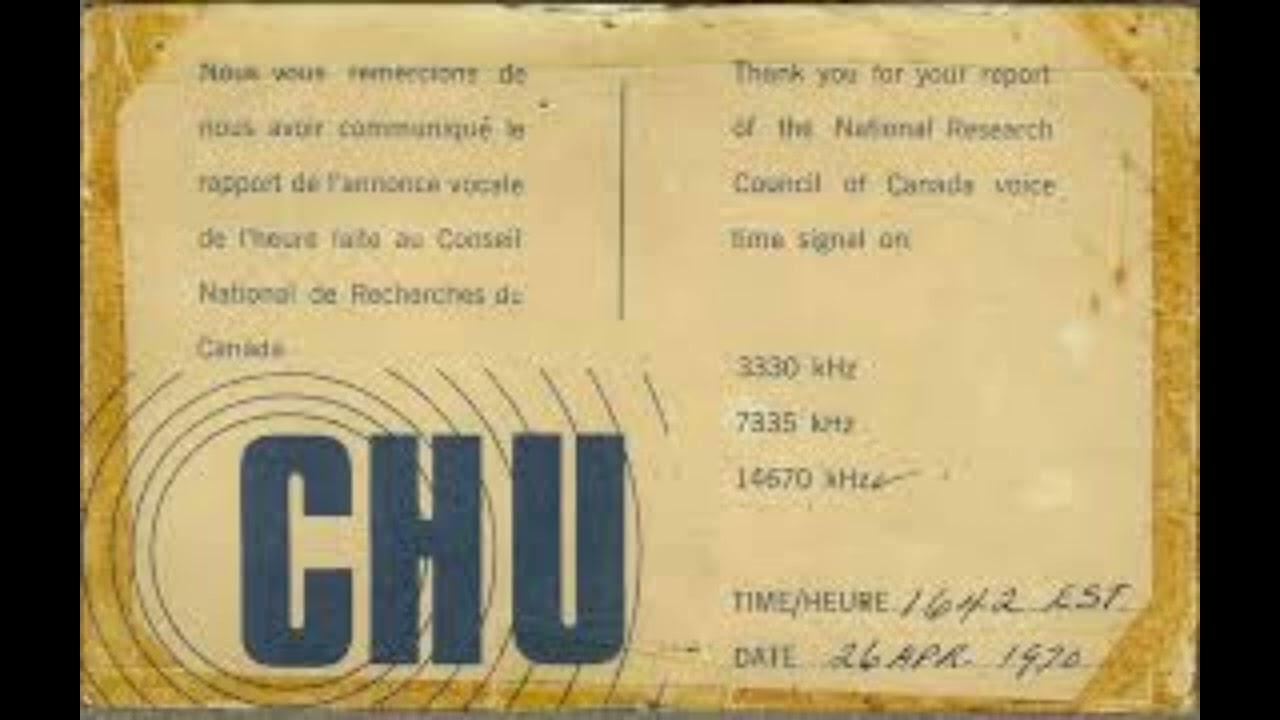 CHU Canada Time signal second harmonic 6660 khz 1 13 26