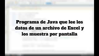 Information Java (12/17): Leer archivos Excel con Apache POI News