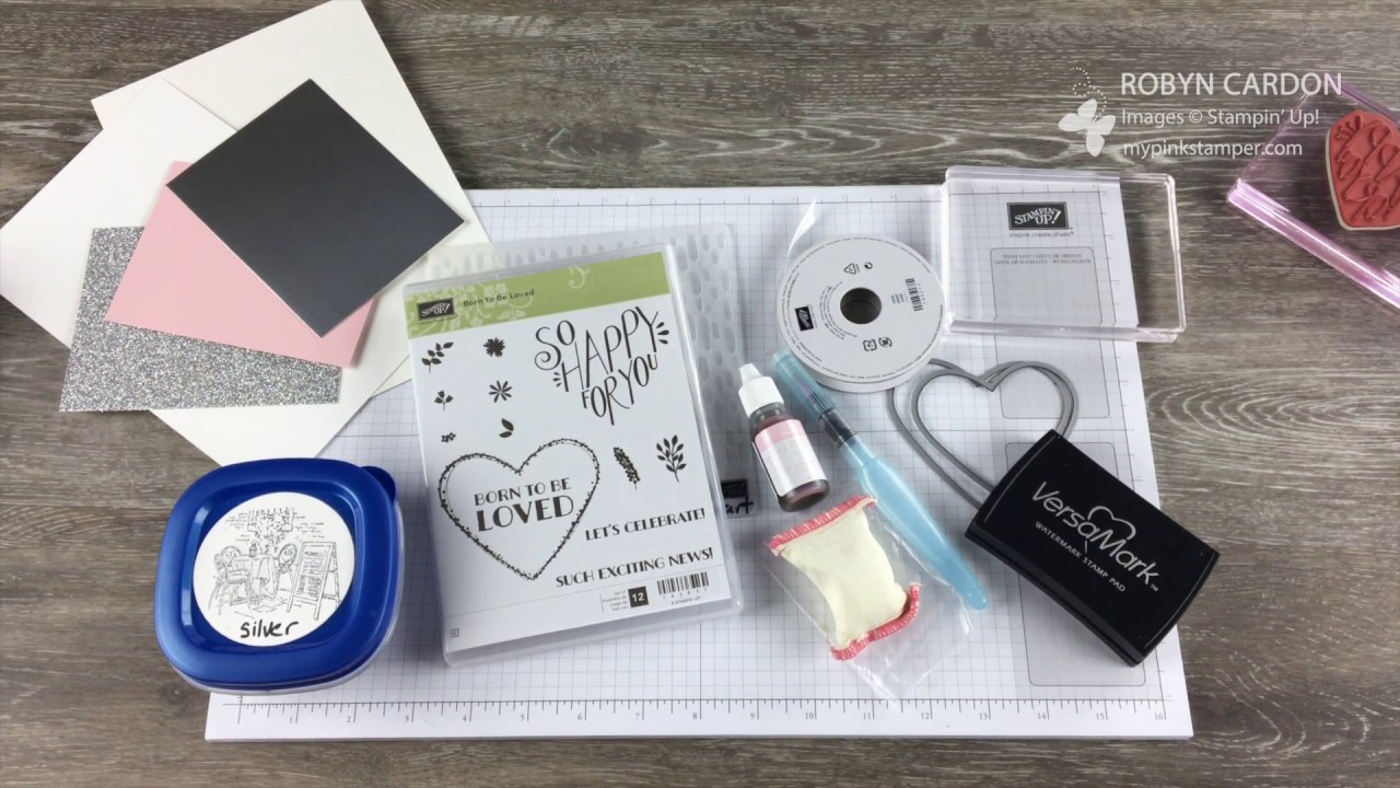 How to heat emboss with Stampin' Up!'s Born to be Loved Stamp Set YouTube