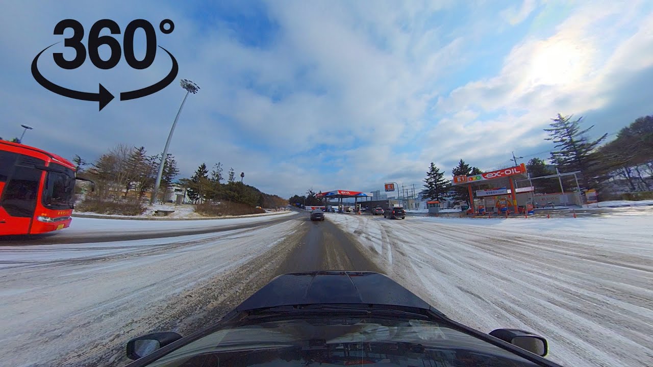 5k 360 video(Korea) -Driving on the Yeongdong Expressway on a Snowy day | driving 5K | VR 360° Drive