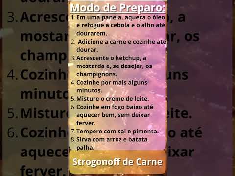 Strogonofi de Carne | Receitas Brasileiras Simples do Dia-a-Dia #shorts #viral  #setindia  #comida