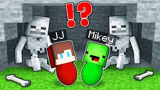 JJ and Mikey Were Adopted by SKELETONS in Minecraft - Maizen Challenge