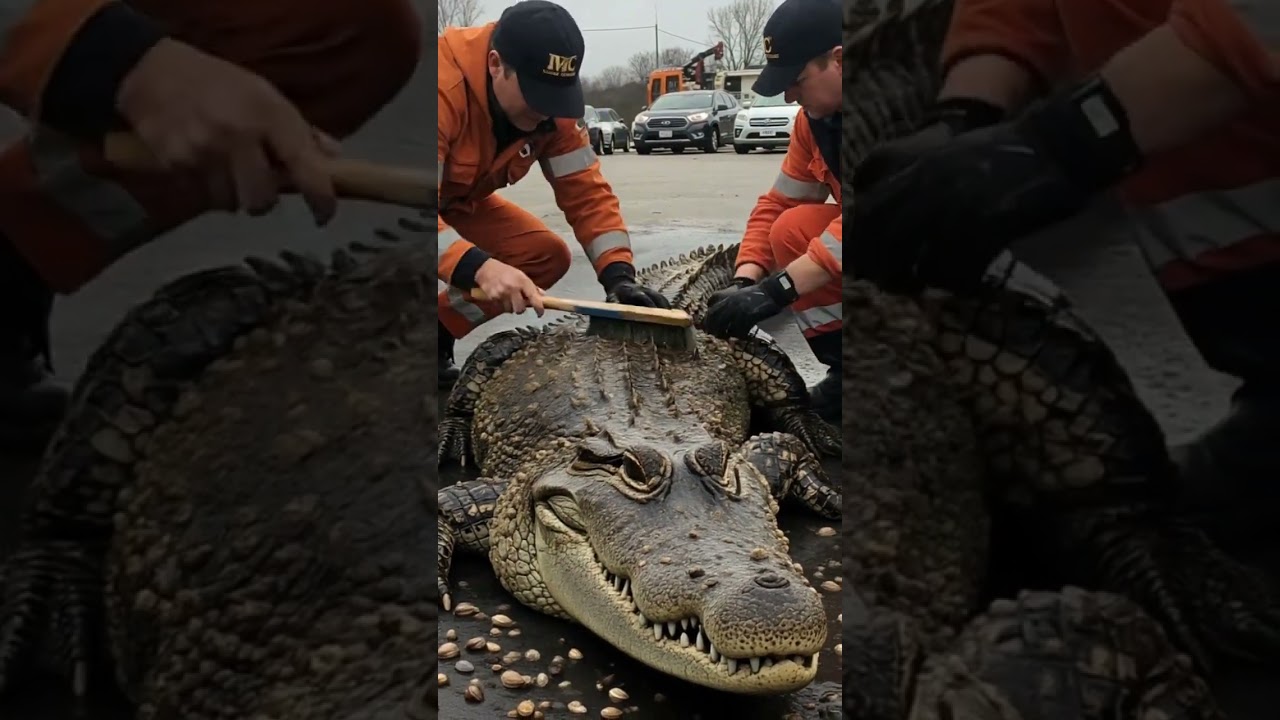 🐊✨ Incredible Alligator Rescue! Watch This Giant Get a Deep Clean! 🧽💦