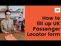 Passenger Locator Form Uk Baby