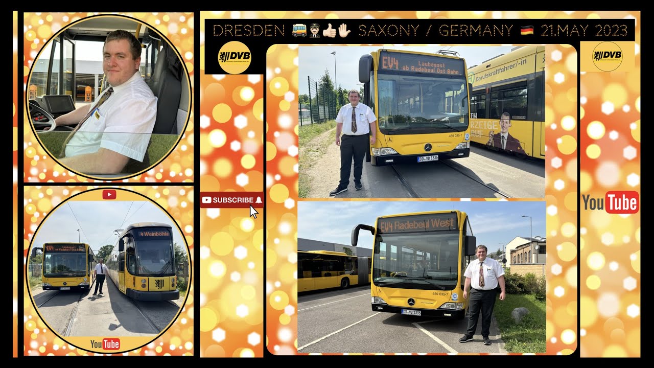 Dresden Bus line EV4 with the professional Bus driver Christoph /Dresdner Buslinie EV4 mit