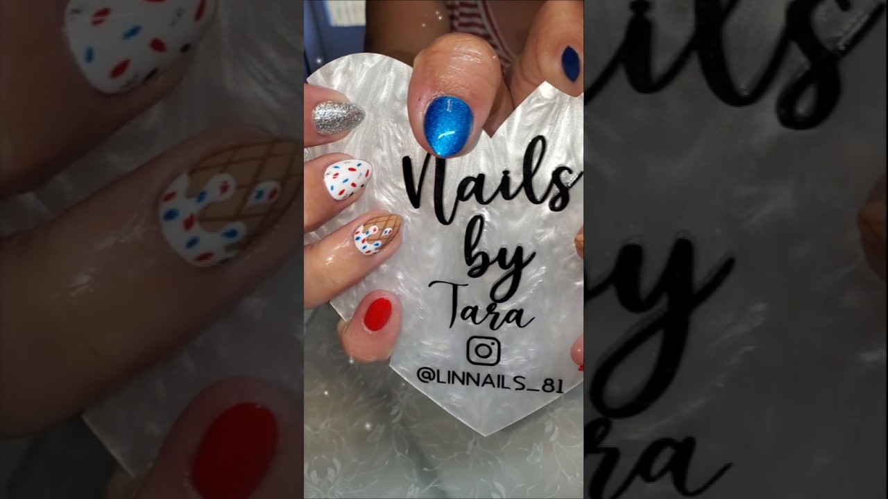 🍦 Ice cream Nails but make it Patriotic ❤️🤍💙  