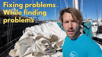 Taking the main down, checking the engine & fixing the windlass |49ft Performance catamaran refit #4