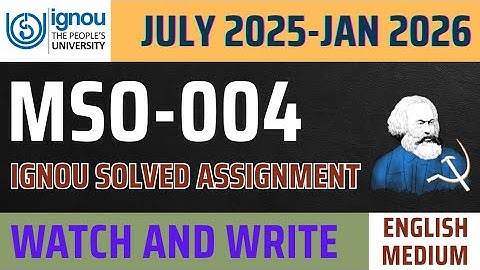 MSO-004 SOLVED ASSIGNMENT 2025-26 l MSO04 ,MSO4 Solved assignment for July 2025 and Jan 2026 IGNOU