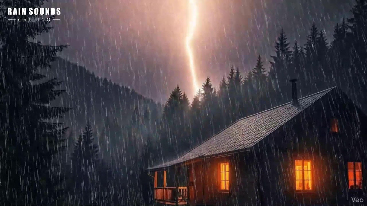 Rain Sounds for Sleeping - ASMR Rain & Thunder Sounds on Cabin Roof For Sleeping, Relaxing #Rain 5
