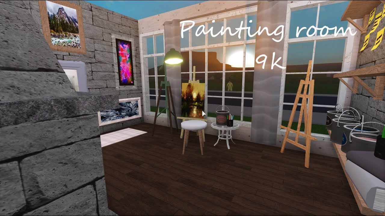 Building a cute PAINTING ROOM! Speed build Bloxburg YouTube