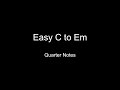Easy C to Em | Beginner Guitar Transition Practice (Quarters)
