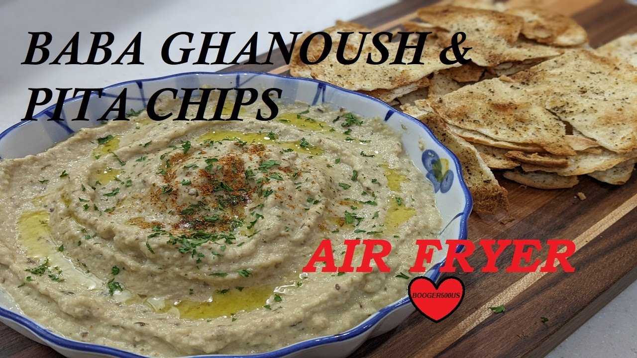 ROASTED GARLIC EGGPLANT BABA GHANOUSH GANOUSH DIP AIR FRYER YouTube