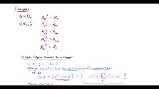 VLOG The Cyclic Subgroup Generated by an Element