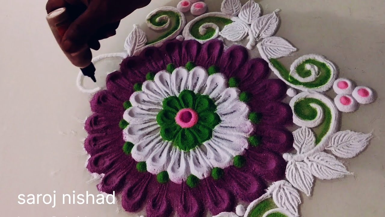 Tpm Rangoli Simple and attractive 2 Tulsi Vivah, Diwali, Navratri festival rangoli ...