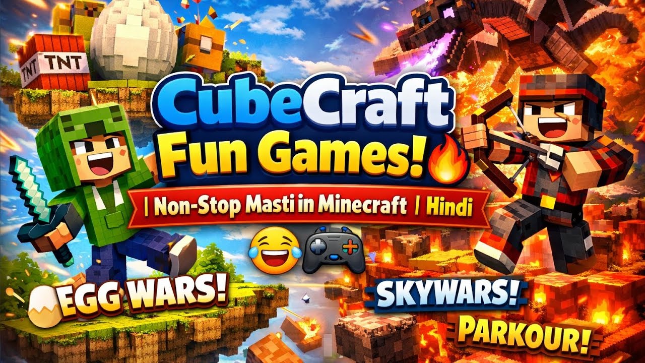 CubeCraft Fun Games! 😄🔥 | Non-Stop Masti in Minecraft | Hindi