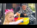 Nastya pretends to play a police chase and learns the safety rules for children
