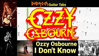I Don't Know - Ozzy Osbourne - Guitar + Bass TABS Lesson