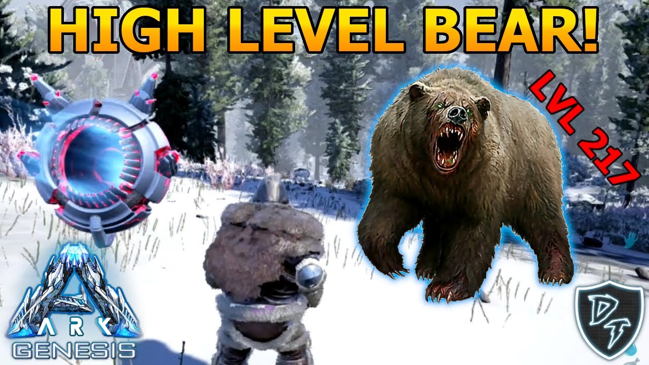 Taming A High Level Dire Bear! - Ark Survival Evolved Genesis - Episode ...