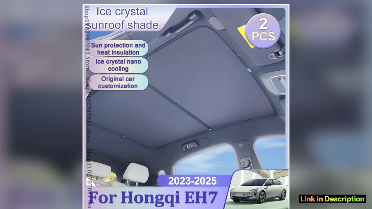 Ice Crystal Sunroof Sunshade For Hongqi EH7 Accessories 2023 2024 2025 Upgrade Roof Split Sun Shade