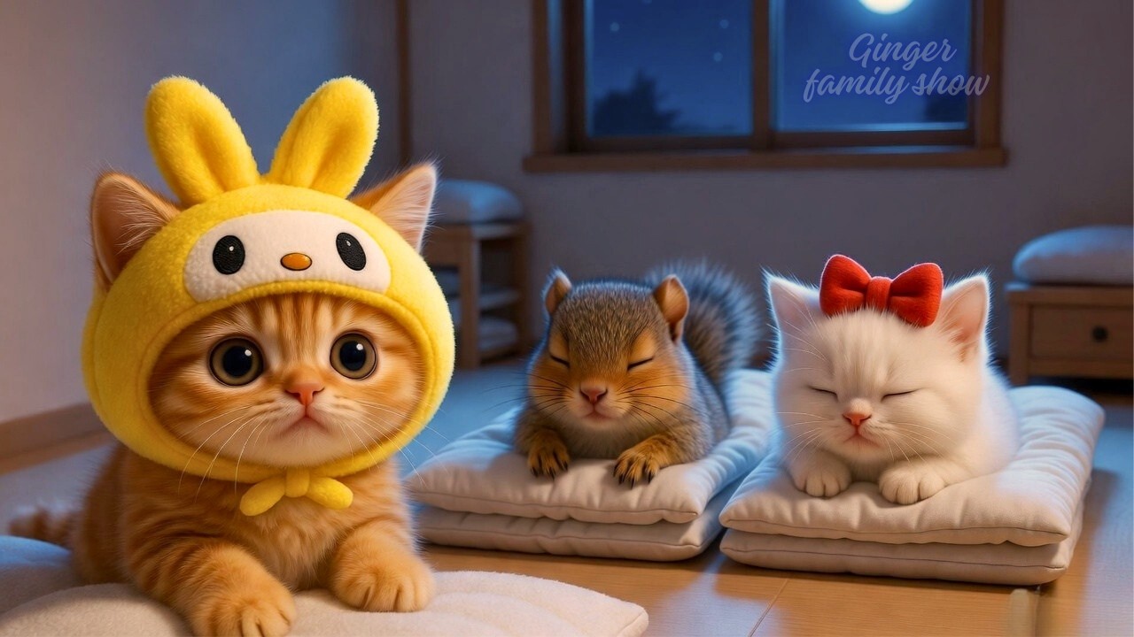 Ginger Stays Up Watching TV- Until Mama and Squi Teach him a Funny Lesson 📺😺 #cat  #catvideos