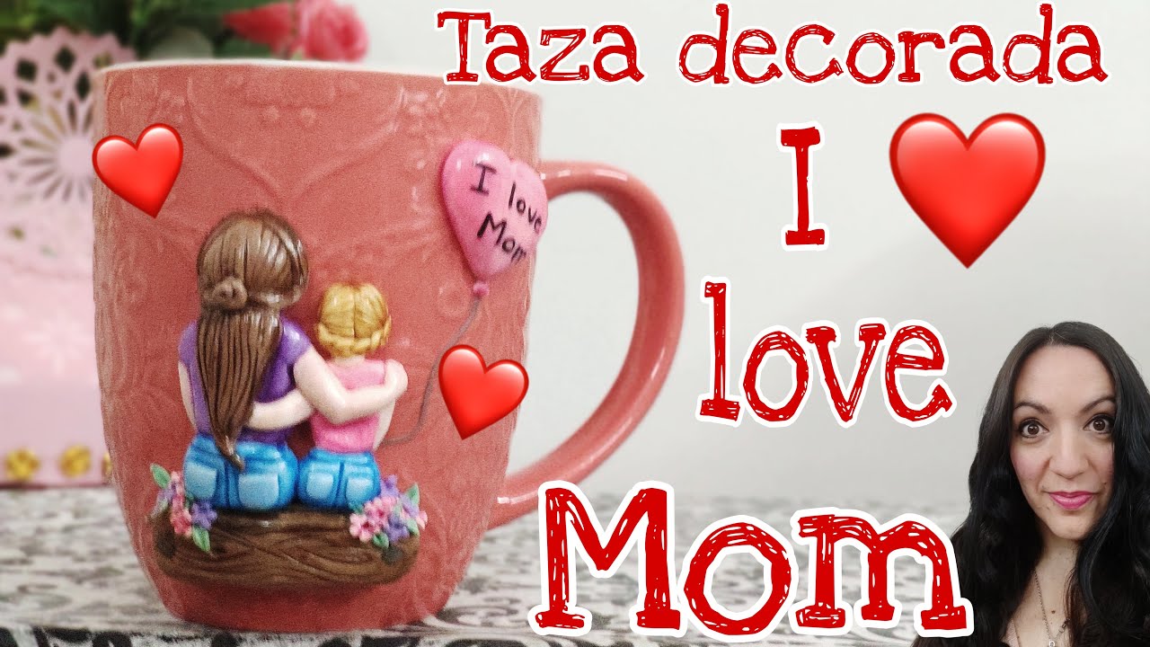 TAZA DECORADA con PORCELANA FRÍA para MAMÁ / cómo PROTEGER la taza de manera FÁCIL.